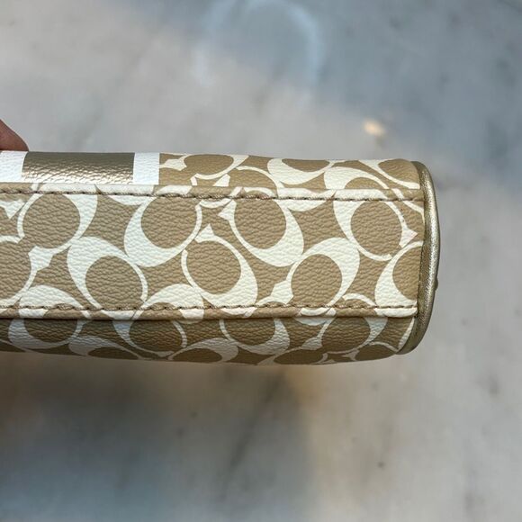 Coach Heritage Signature Logo Stripe Toiletry Bag Cosmetic Case Pouch - Picture 12 of 16